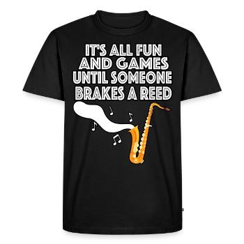 Saxophon Blasinstrument Mundstück - Männer Premium Bio T-Shirt - Schwarz - Vorne - Nico (187cm)