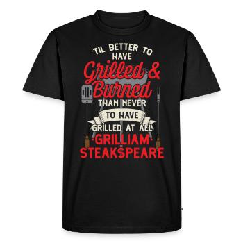 Funny BBQ BBQ Griller Shirt - T-shirt Premium bio Homme - noir - Devant - Nico (187cm)