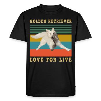 golden retriever - T-shirt Premium bio Homme - noir - Devant - Nico (187cm)
