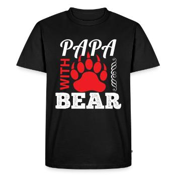 Papa Bear - Men's Premium Organic T-Shirt - black - Front - Nico (187cm)