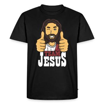 Team Jesus Confirmation Gift - Men's Premium Organic T-Shirt - black - Front - Nico (187cm)
