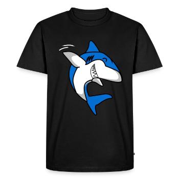 Requin agitant Grand prédateur d'aileron de requin blanc - T-shirt Premium bio Homme - noir - Devant - Nico (187cm)