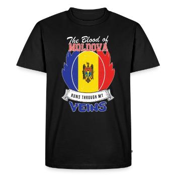 Le sang de la Moldavie coule dans mes veines - T-shirt Premium bio Homme - noir - Devant - Nico (187cm)