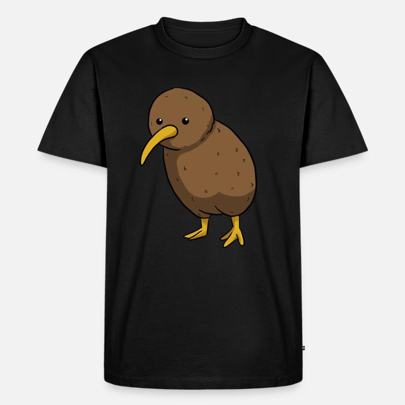 Kiwi Vogel - Männer Premium Bio T-Shirt - Schwarz