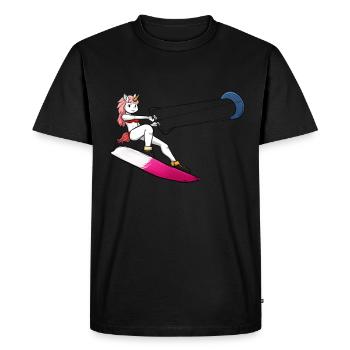 Kitesurf unicorn - Men's Premium Organic T-Shirt - black - Front - Nico (187cm)