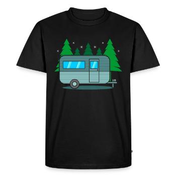 campeur - T-shirt Premium bio Homme - noir - Devant - Nico (187cm)
