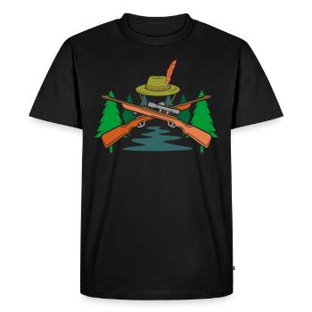 Chasseur symbole chasseur - T-shirt Premium bio Homme - noir - Devant - Nico (187cm)