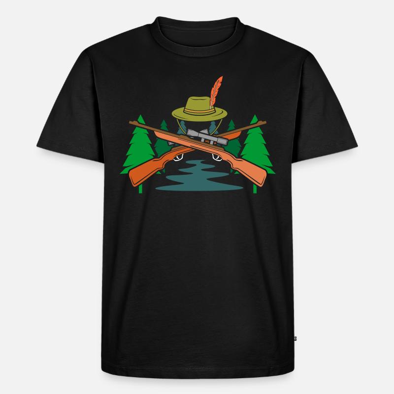 Jägersymbol Jäger - Männer Premium Bio T-Shirt - Schwarz