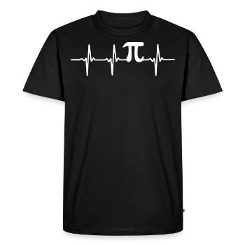 Battement de coeur symbole Pi Day - T-shirt Premium bio Homme - noir - Devant - Nico (187cm)