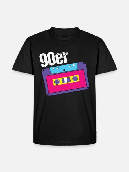 90er Jahre - Männer Premium Bio T-Shirt - Schwarz
