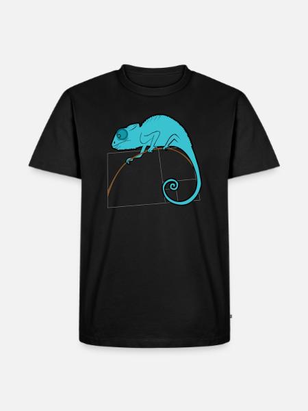 Fibonacci chameleon - golden ratio - Men's Premium Organic T-Shirt - black