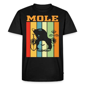 Mole Retro Play of Colors - Men's Premium Organic T-Shirt - black - Front - Nico (187cm)