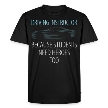Cours de conduite pour étudiants - T-shirt Premium bio Homme - noir - Devant - Nico (187cm)