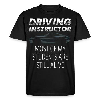 Cours de conduite pour étudiants - T-shirt Premium bio Homme - noir - Devant - Nico (187cm)