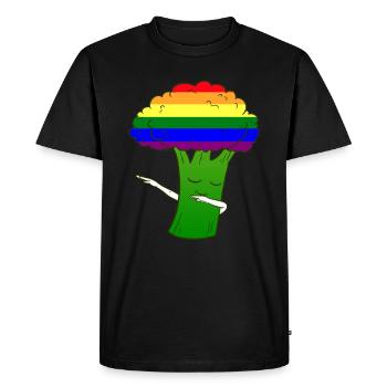 LGBT broccoli - Men's Premium Organic T-Shirt - black - Front - Nico (187cm)
