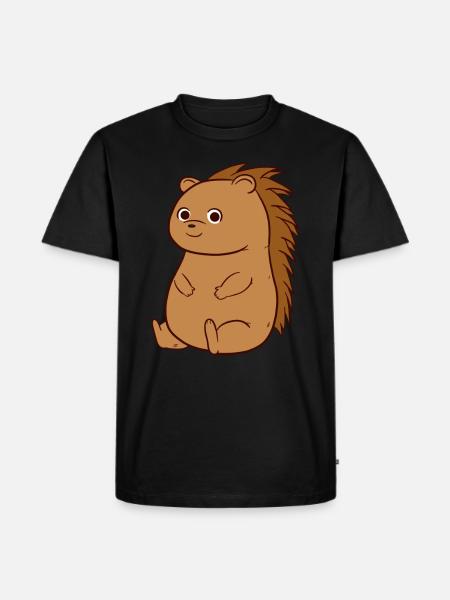Hedgehog - Männer Premium Bio T-Shirt - Schwarz