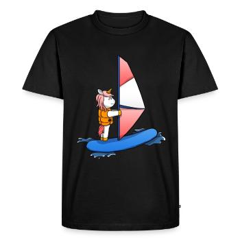 Planche à voile licorne planche à voile planche à voile - T-shirt Premium bio Homme - noir - Devant - Nico (187cm)