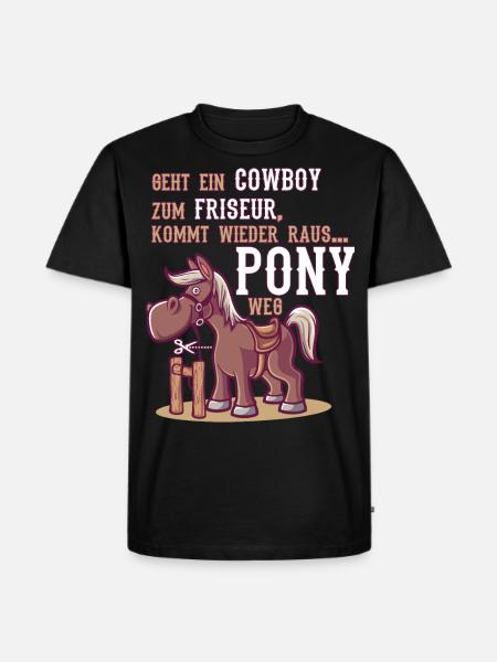 Cowboy Pony Pferd Friseur Witz lustiges Geschenk - Männer Premium Bio T-Shirt - Schwarz