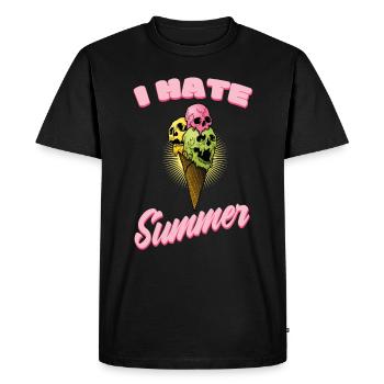 Je déteste le crâne de crème glacée d'été - T-shirt Premium bio Homme - noir - Devant - Nico (187cm)