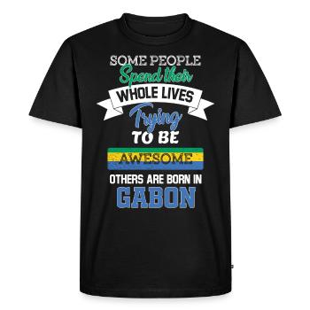 Born in Gabon - Men's Premium Organic T-Shirt - black - Front - Nico (187cm)