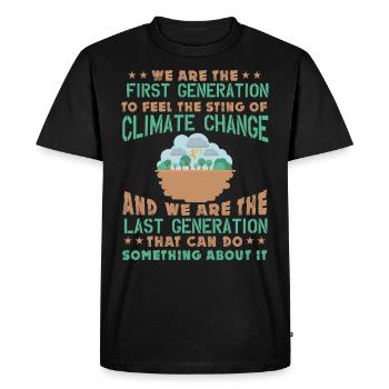 Climate Change Fridays For Future Design - Men's Premium Organic T-Shirt - black - Front - Nico (187cm)