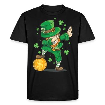 Saint-Patrick Dabbende Dabbing Leprechaun Boys - T-shirt Premium bio Homme - noir - Devant - Nico (187cm)