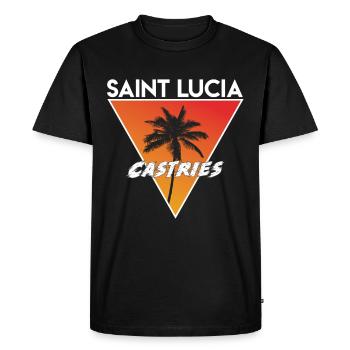Sainte-Lucie avec capitale - T-shirt Premium bio Homme - noir - Devant - Nico (187cm)