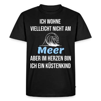 Meer Im Herzen Küsten Kind Geschenk - Männer Premium Bio T-Shirt - Schwarz - Vorne - Nico (187cm)