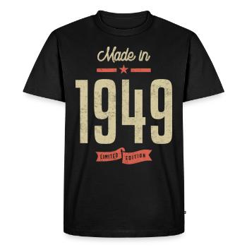 Fabriqué en 1949 cadeau d'anniversaire - T-shirt Premium bio Homme - noir - Devant - Nico (187cm)