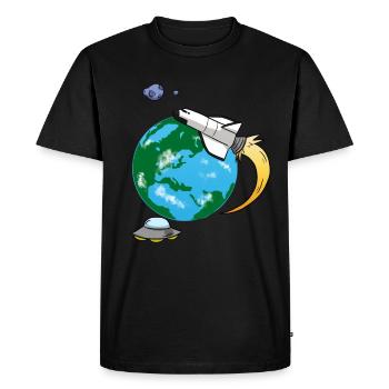 Flying rocket - Men's Premium Organic T-Shirt - black - Front - Nico (187cm)