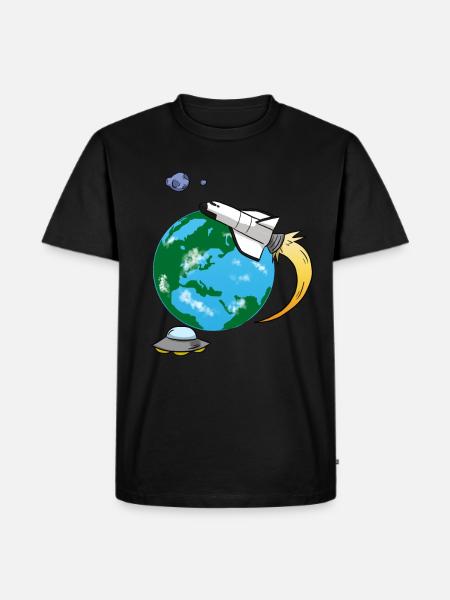 Flying rocket - Men's Premium Organic T-Shirt - black