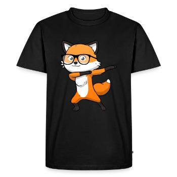 Fox Dab Dabbing Vixen - Men's Premium Organic T-Shirt - black - Front - Nico (187cm)