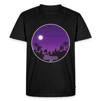Libye Paradis violet - T-shirt Premium bio Homme - noir - Devant - Nico (187cm)
