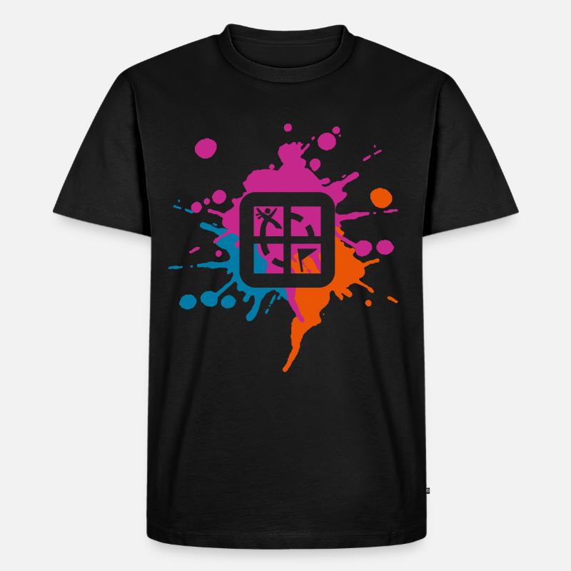 Geocaching Farbiger Klecks - Männer Premium Bio T-Shirt - Schwarz