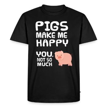 porc - T-shirt Premium bio Homme - noir - Devant - Nico (187cm)