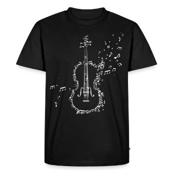 Violin violin music clef sheet music orchestra - Men's Premium Organic T-Shirt - black - Front - Nico (187cm)