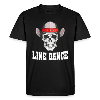Crâne occidental de danse en ligne - T-shirt Premium bio Homme - noir - Devant - Nico (187cm)