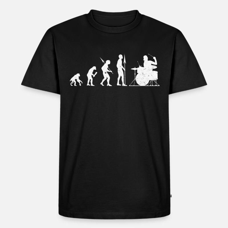 Drummer Evolution - Männer Premium Bio T-Shirt - Schwarz