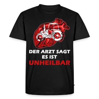 Le médecin dit que c’est un tracteur incurable - T-shirt Premium bio Homme - noir - Devant - Nico (187cm)