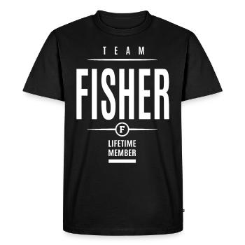 Fisher personnalisé nom anniversaire cadeau - T-shirt Premium bio Homme - noir - Devant - Nico (187cm)