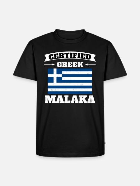 Malaka - Certified Greek - Men's Premium Organic T-Shirt - black