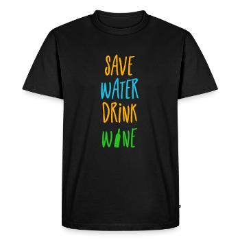 économiser l'eau boire du vin - économiser l'eau boire du vin - T-shirt Premium bio Homme - noir - Devant - Nico (187cm)