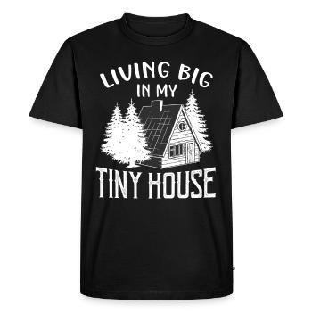 Vivre grand dans ma petite maison - T-shirt Premium bio Homme - noir - Devant - Nico (187cm)