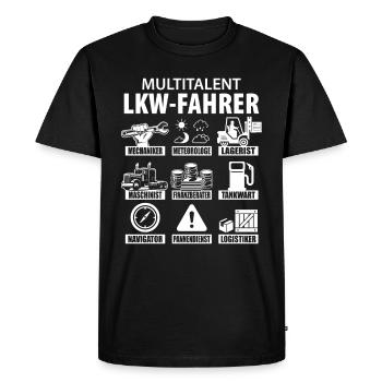 LKW - Männer Premium Bio T-Shirt - Schwarz - Vorne - Nico (187cm)