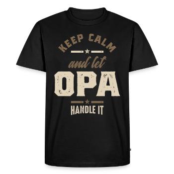 Mens garder le calme et laisser cadeau grand-père Opa - T-shirt Premium bio Homme - noir - Devant - Nico (187cm)