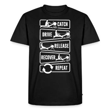 Rowing Erg Ruderschlag Stroke Repeat - Men's Premium Organic T-Shirt - black - Front - Nico (187cm)