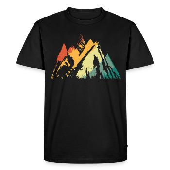Montagnes de randonnée style vintage rétro - T-shirt Premium bio Homme - noir - Devant - Nico (187cm)