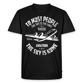 pilot - Men's Premium Organic T-Shirt - black - Front - Nico (187cm)