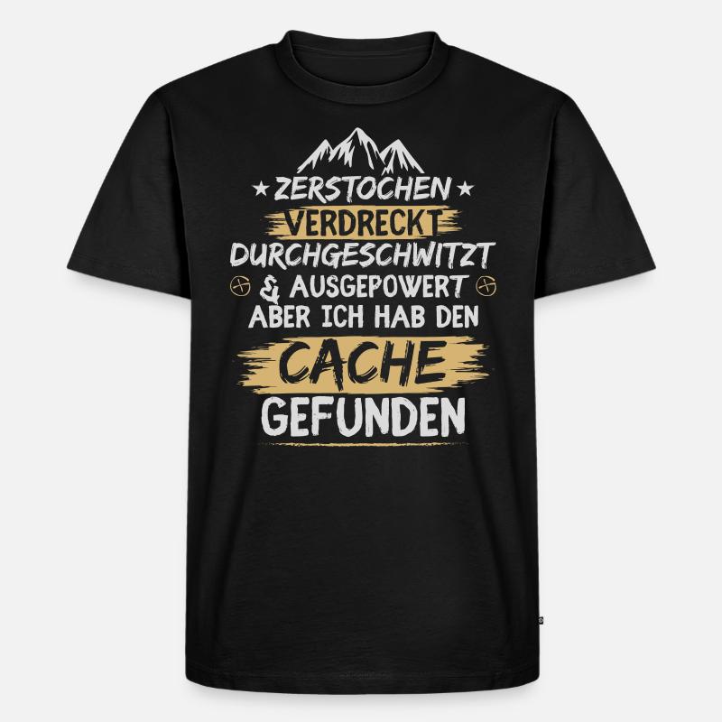 Zerstochen verdreckt durchgeschwitzt - Männer Premium Bio T-Shirt - Schwarz