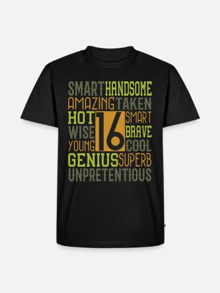16e anniversaire - T-shirt Premium bio Homme - noir